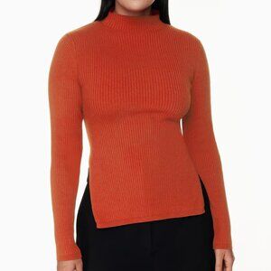 Babaton Sculpt Knit Tie-back Mock Neck Longsleeve - Small
